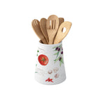 Home & Kitchen - Pot À Ustensiles Avec Ustensiles En Bois - Porcelaine - Multicolore