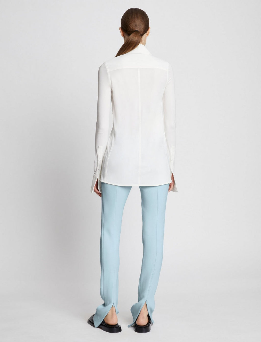 Proenza Schouler - Bi-Stretch Crepe Slim Pants - Pale Blue - Women