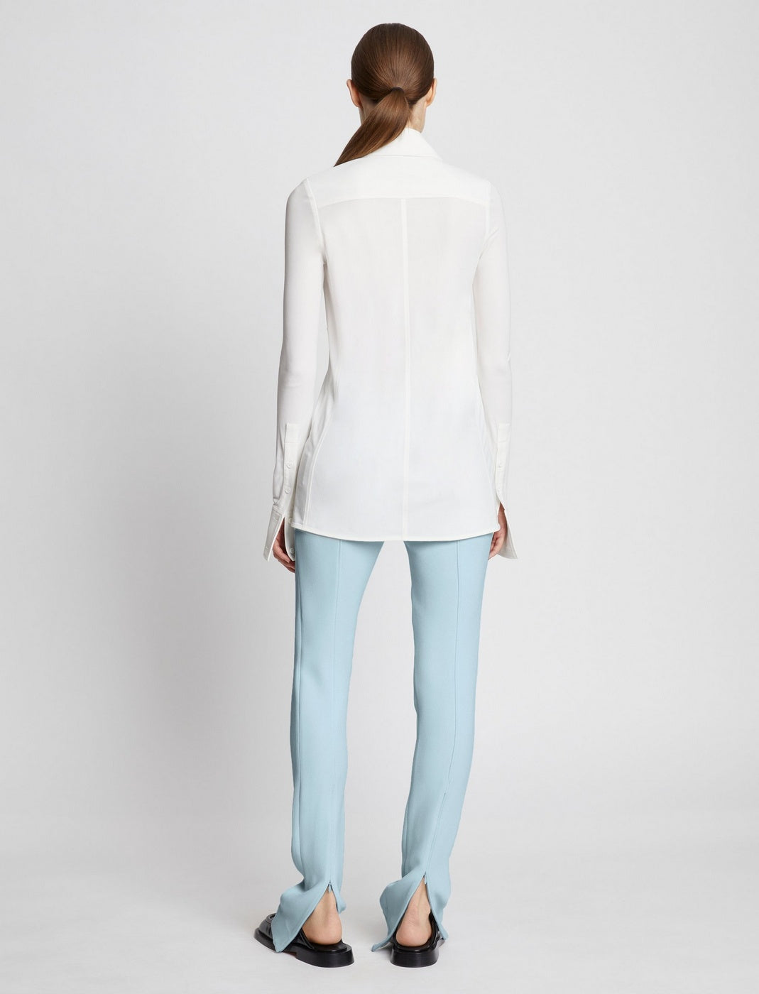 Proenza Schouler - Bi-Stretch Crepe Slim Pants - Pale Blue - Women