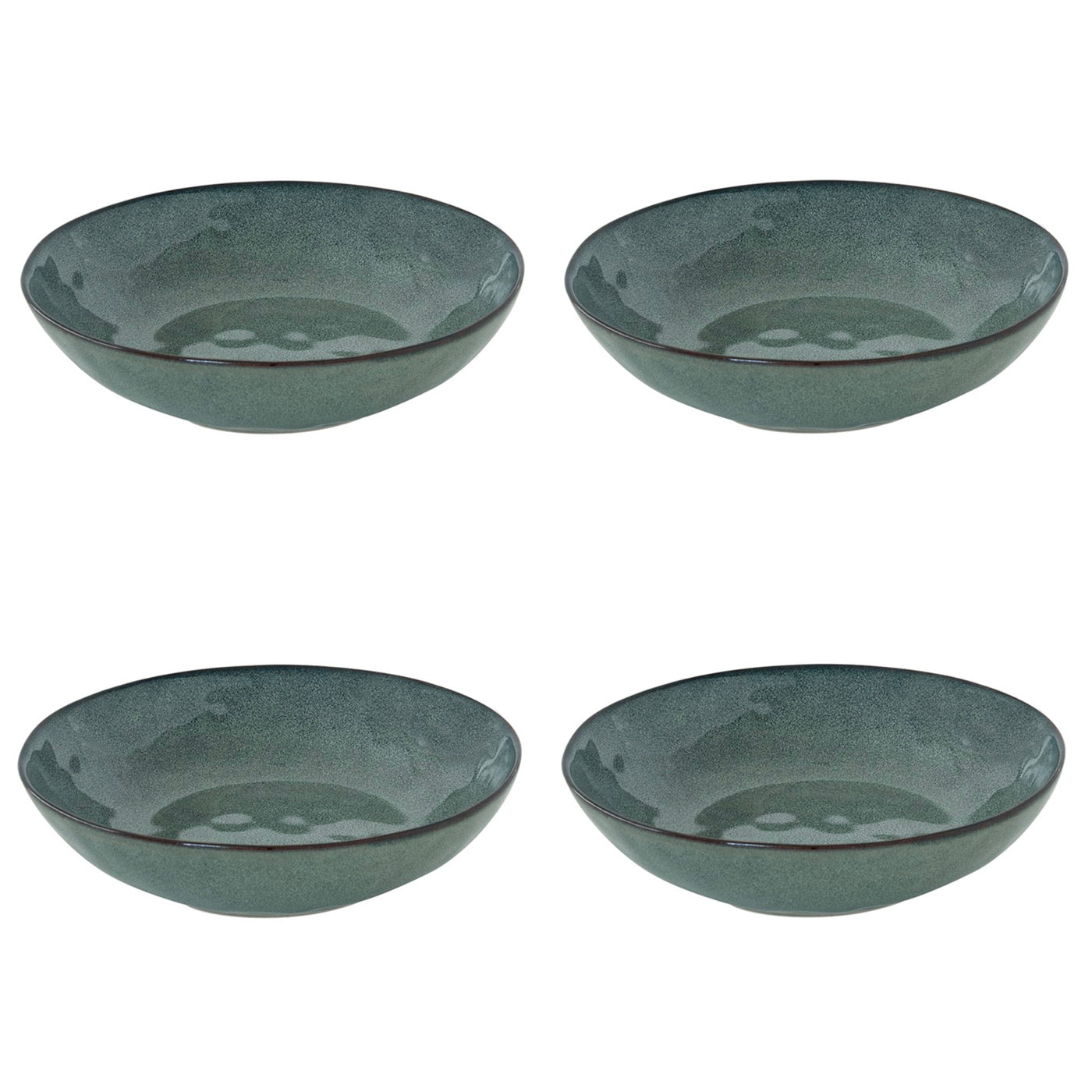Genesis - Set De 4 Assiettes Creuses - Grès - Vert