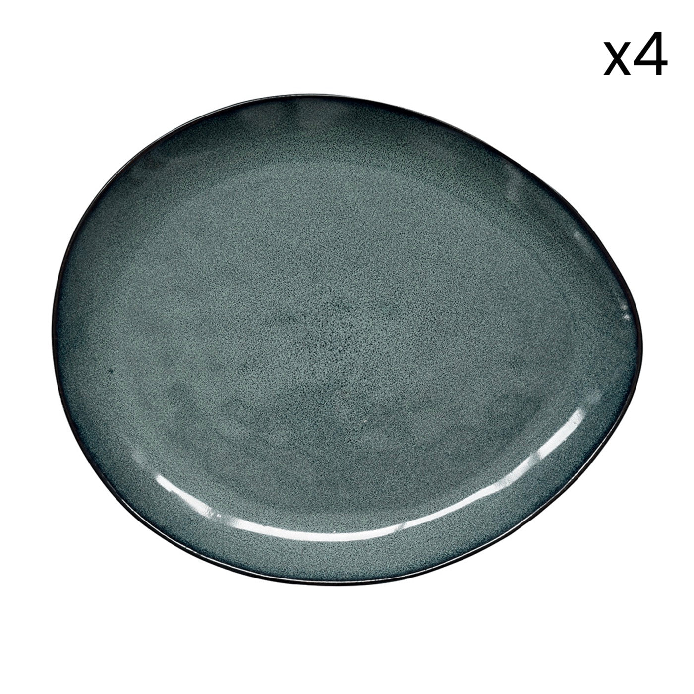 Genesis - Set De 4 Assiettes Plates - Grès - Vert