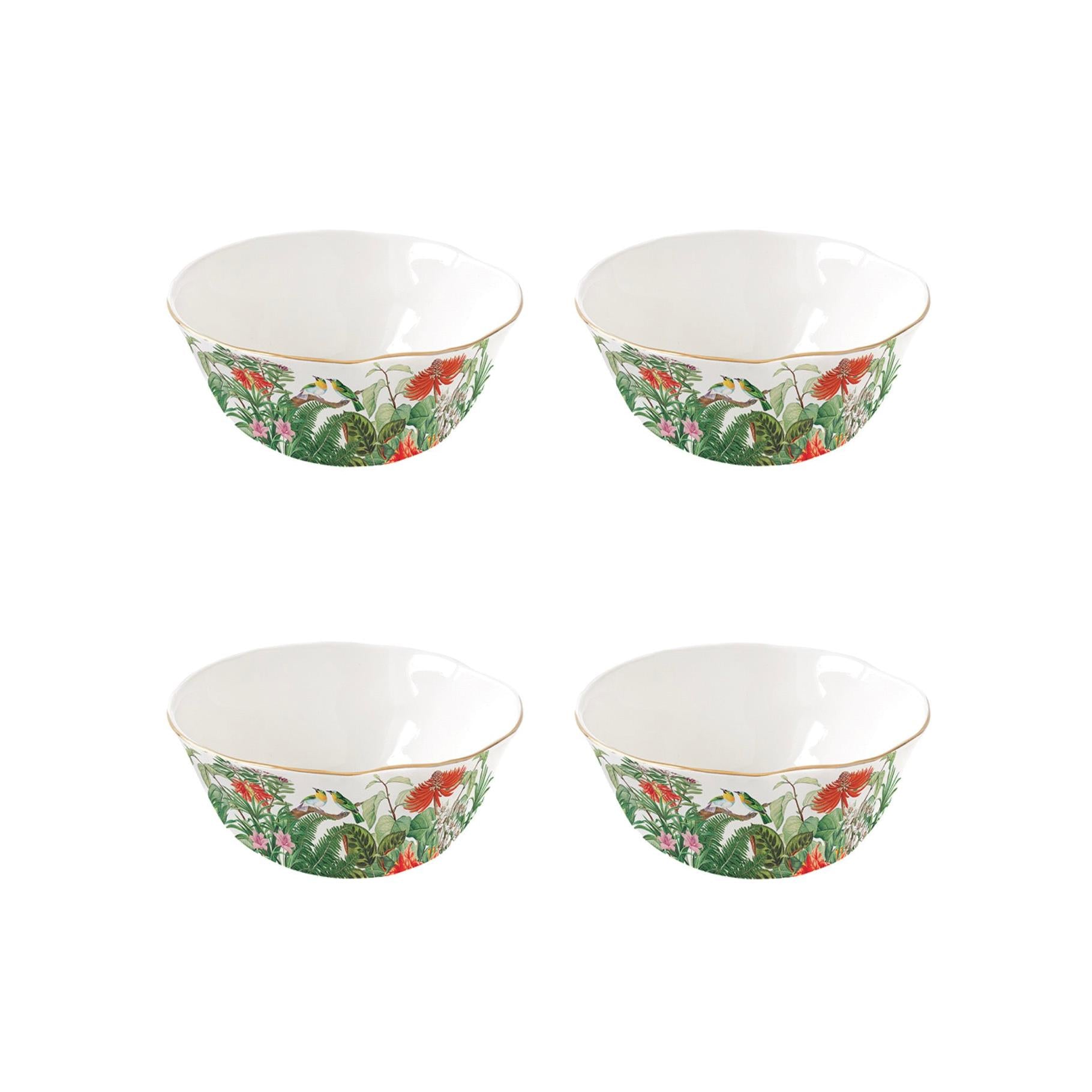 Exotica - Set De 4 Bols - Porcelaine - Multicolore