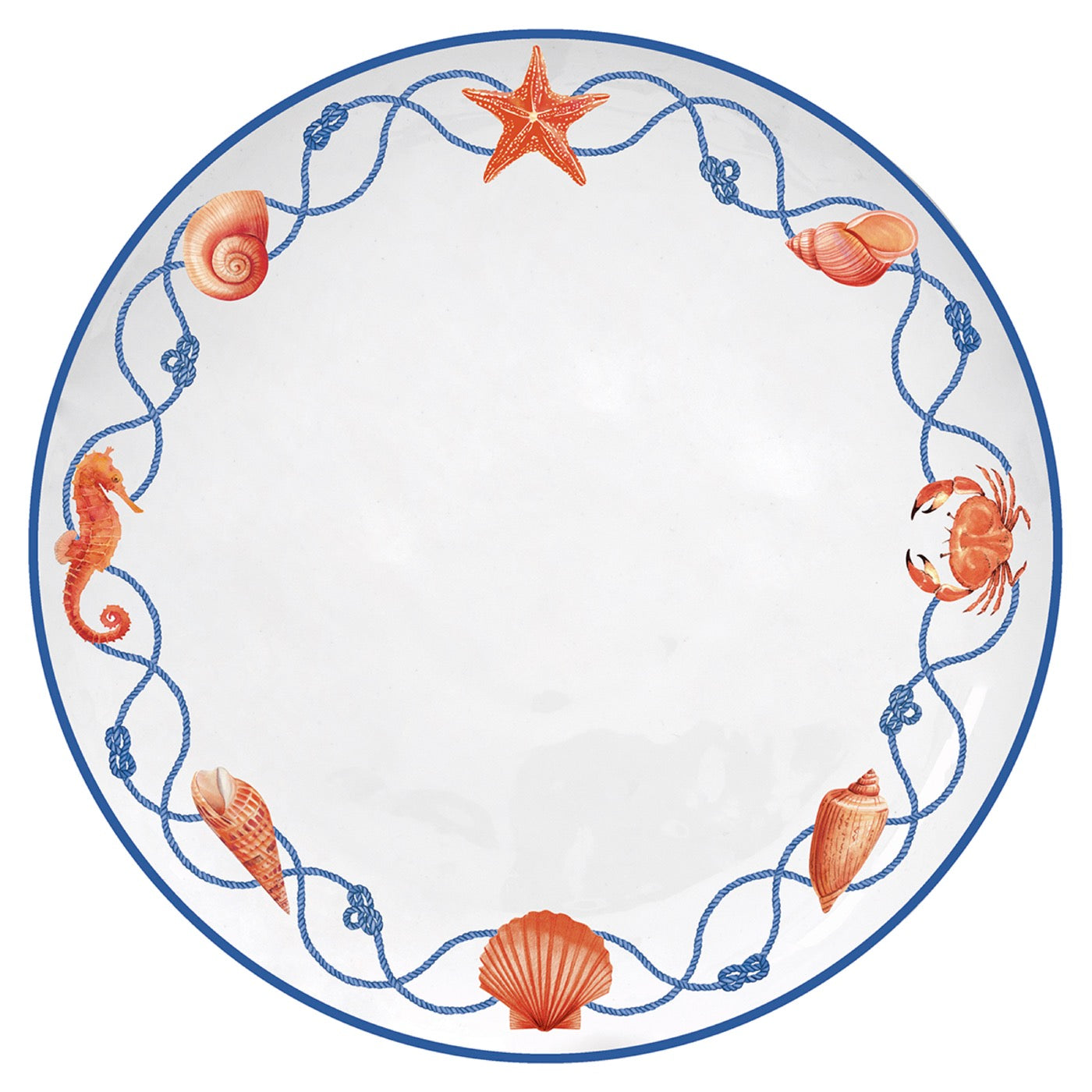 Cote De Mer - Set De 4 Assiettes Plates - Porcelaine - Multicolore