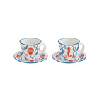 Cote De Mer - Set De 2 Tasses À Café Avec Soucoupes - Porcelaine - Multicolore