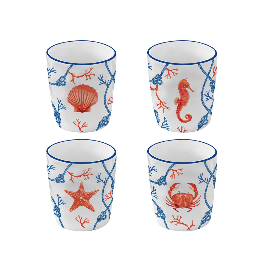 Cote De Mer - Set De 4 Tasses À Café - Porcelaine - Multicolore