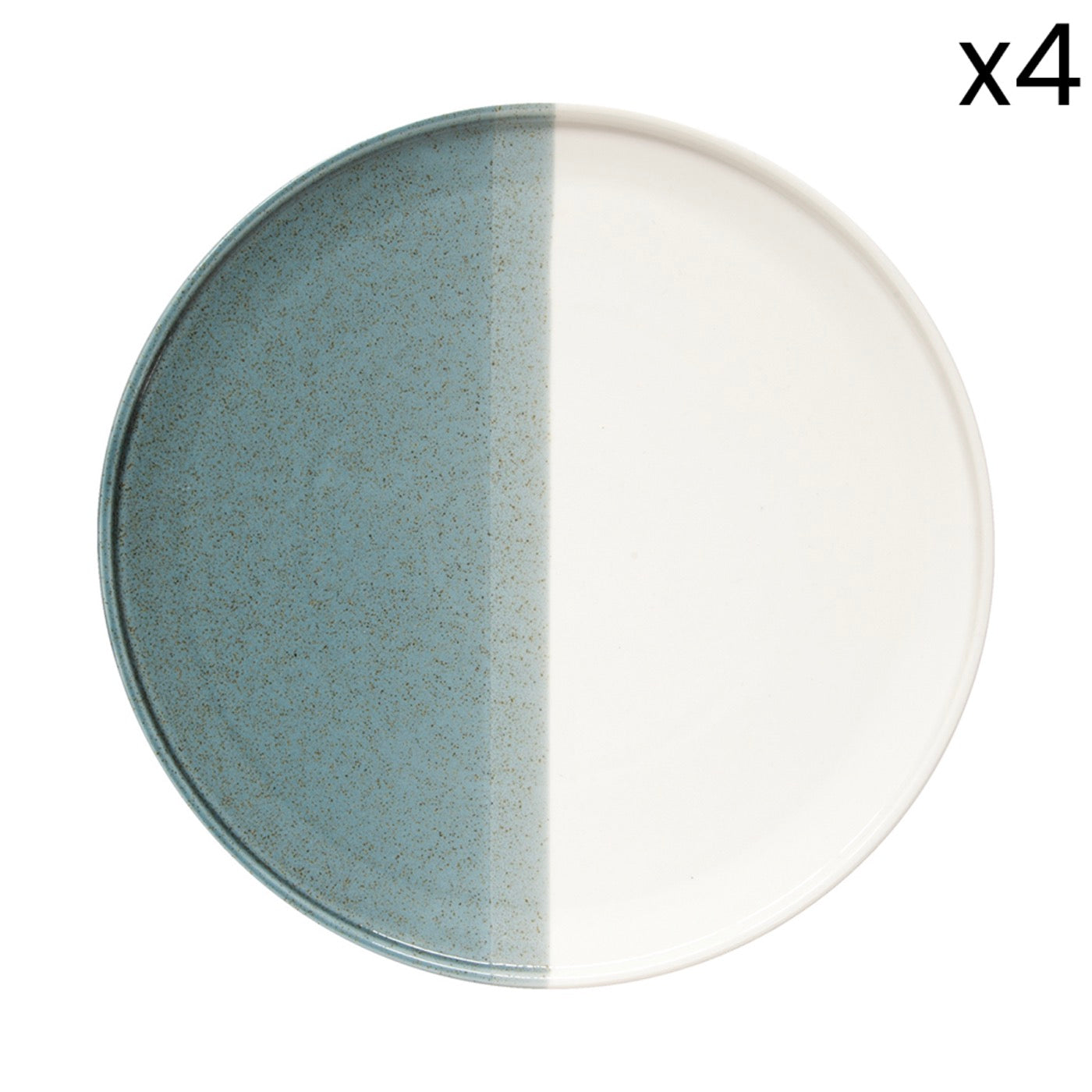 Double - Set De 4 Assiettes À Dessert - Porcelaine - Vert