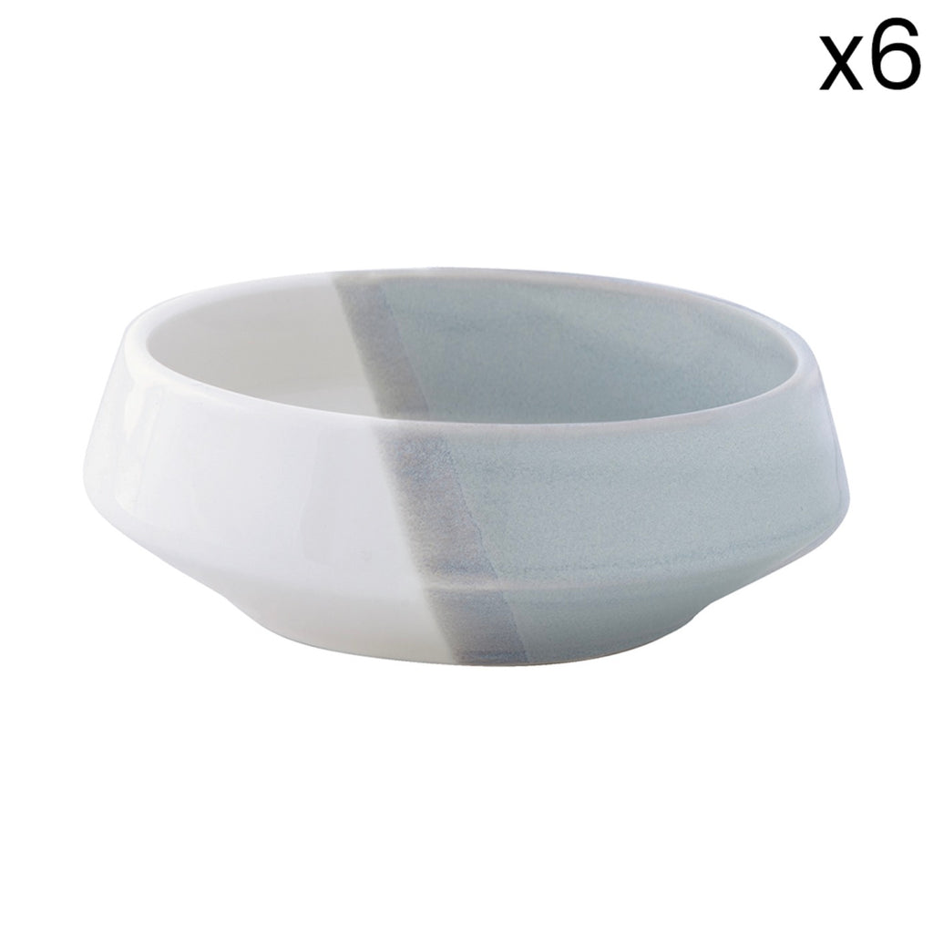 Double - Set De 6 Bols - Porcelaine - Gris
