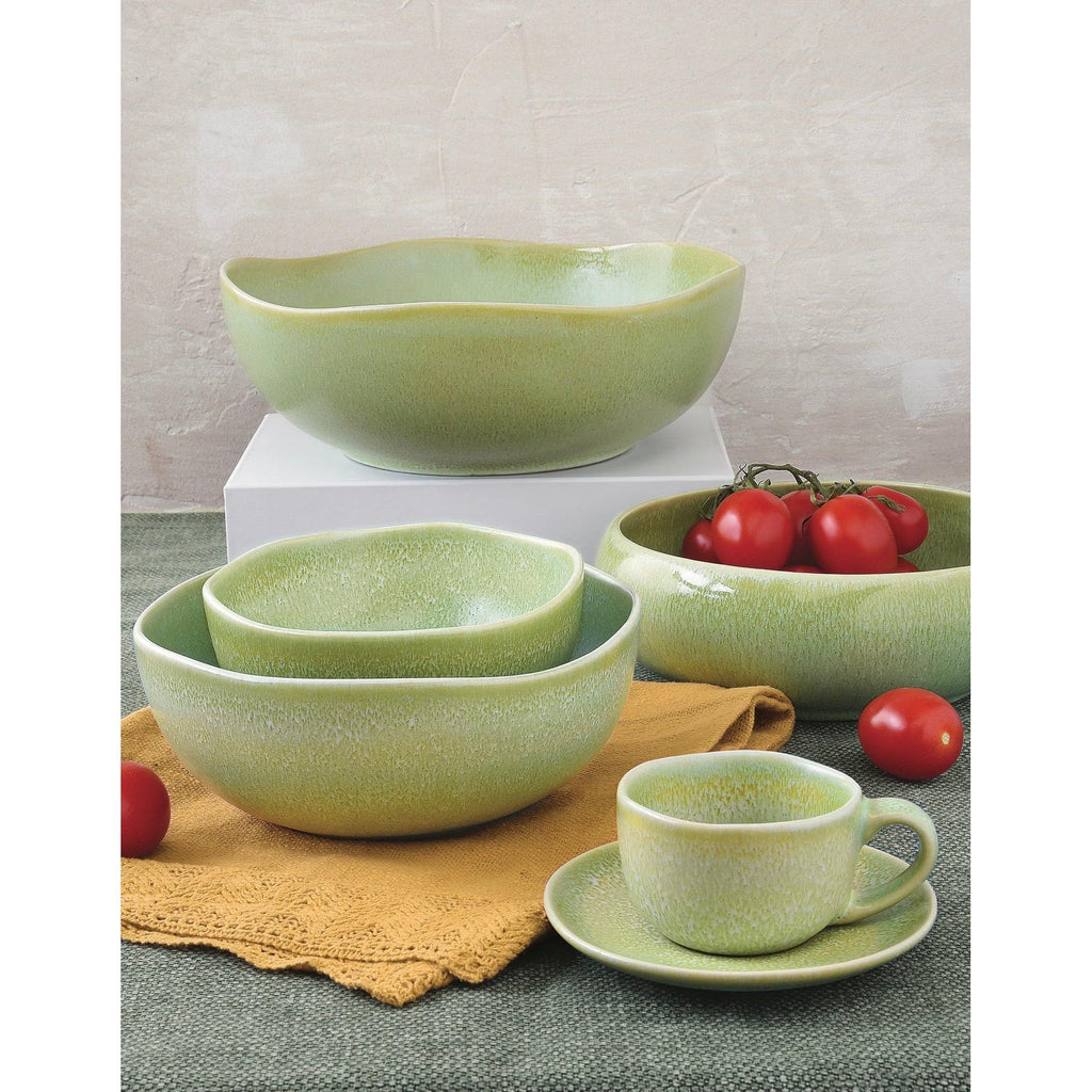 Terra - Set De 6 Assiettes À Dessert - Grès - Vert