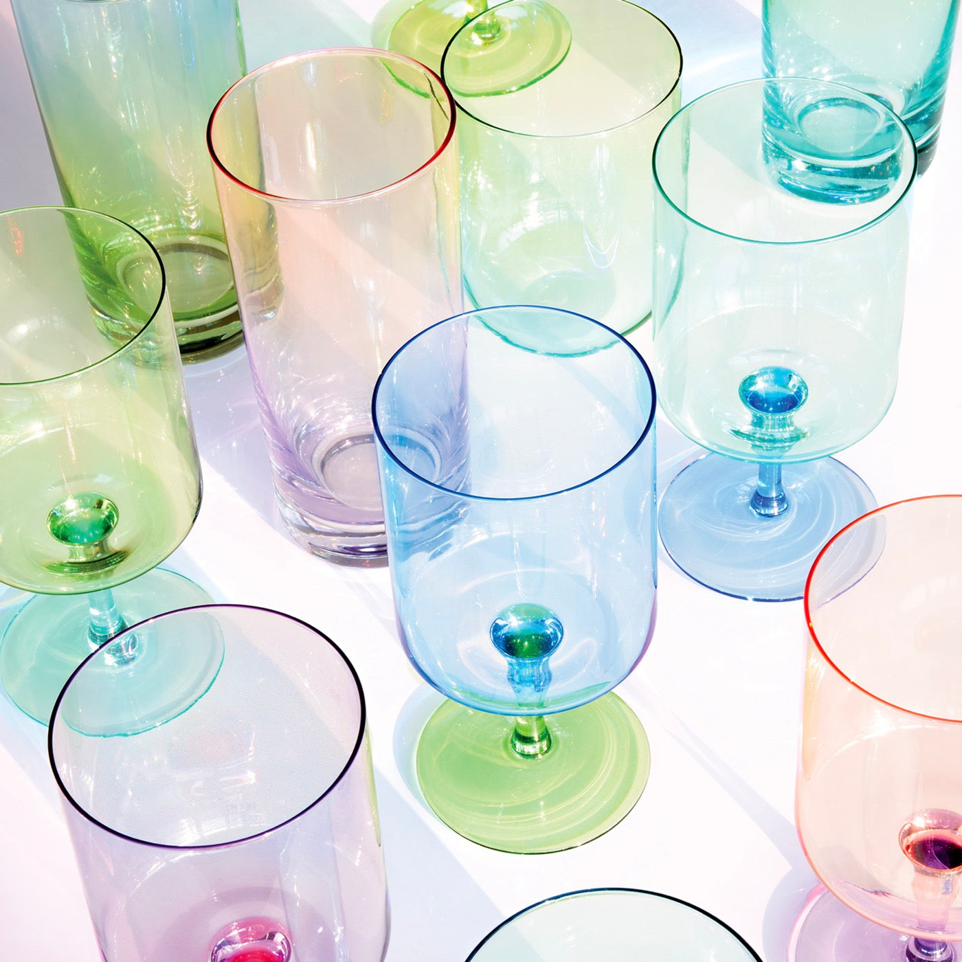 Rainbow - Set of 2 Water Glasses - Glass - Pink