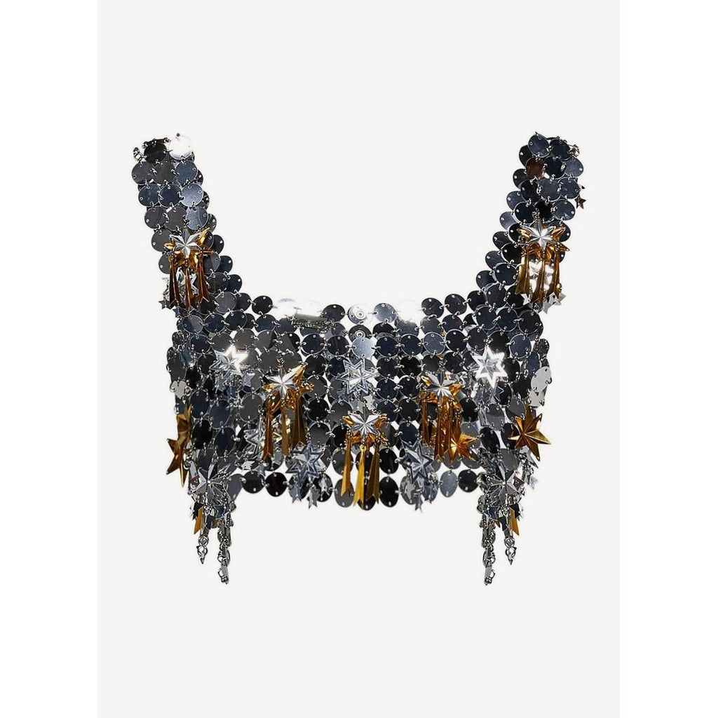 Crop Top - Plata Y Oro - Mujer
