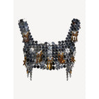 Crop Top - Plata Y Oro - Mujer
