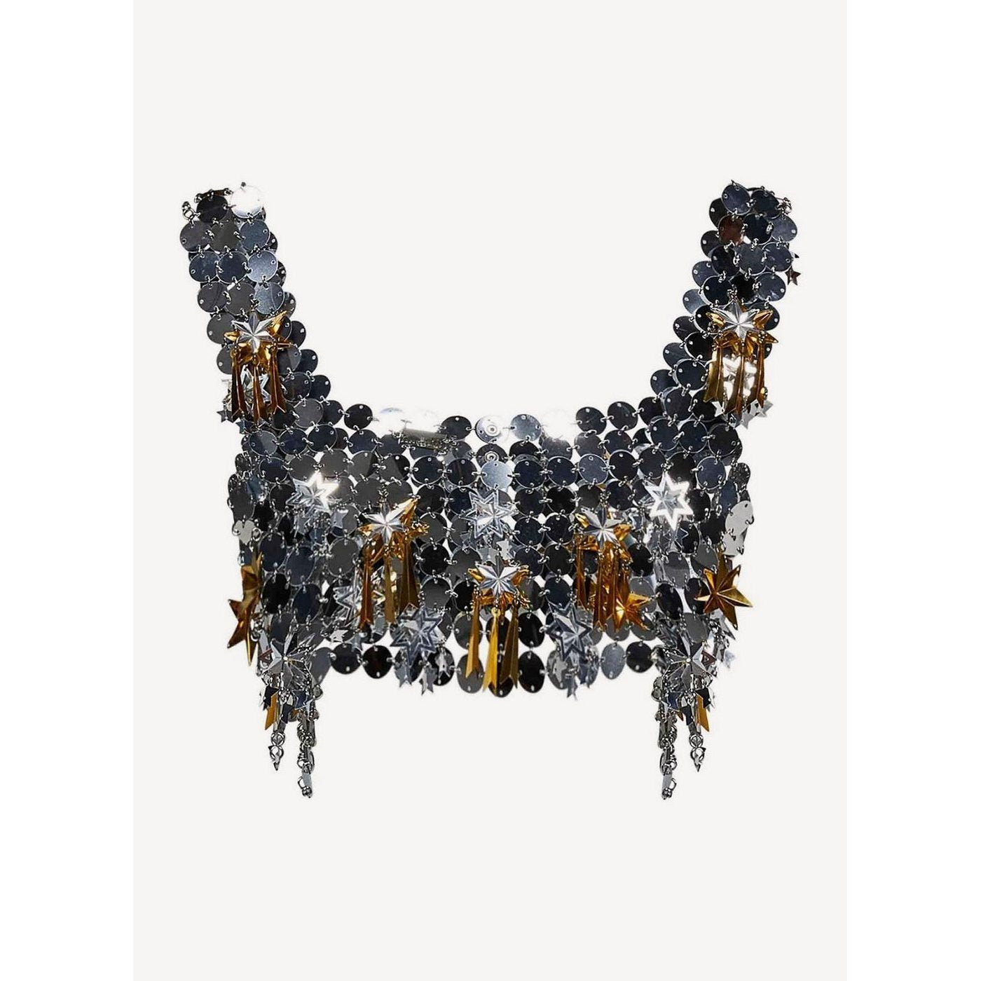 Crop Top - Plata Y Oro - Mujer