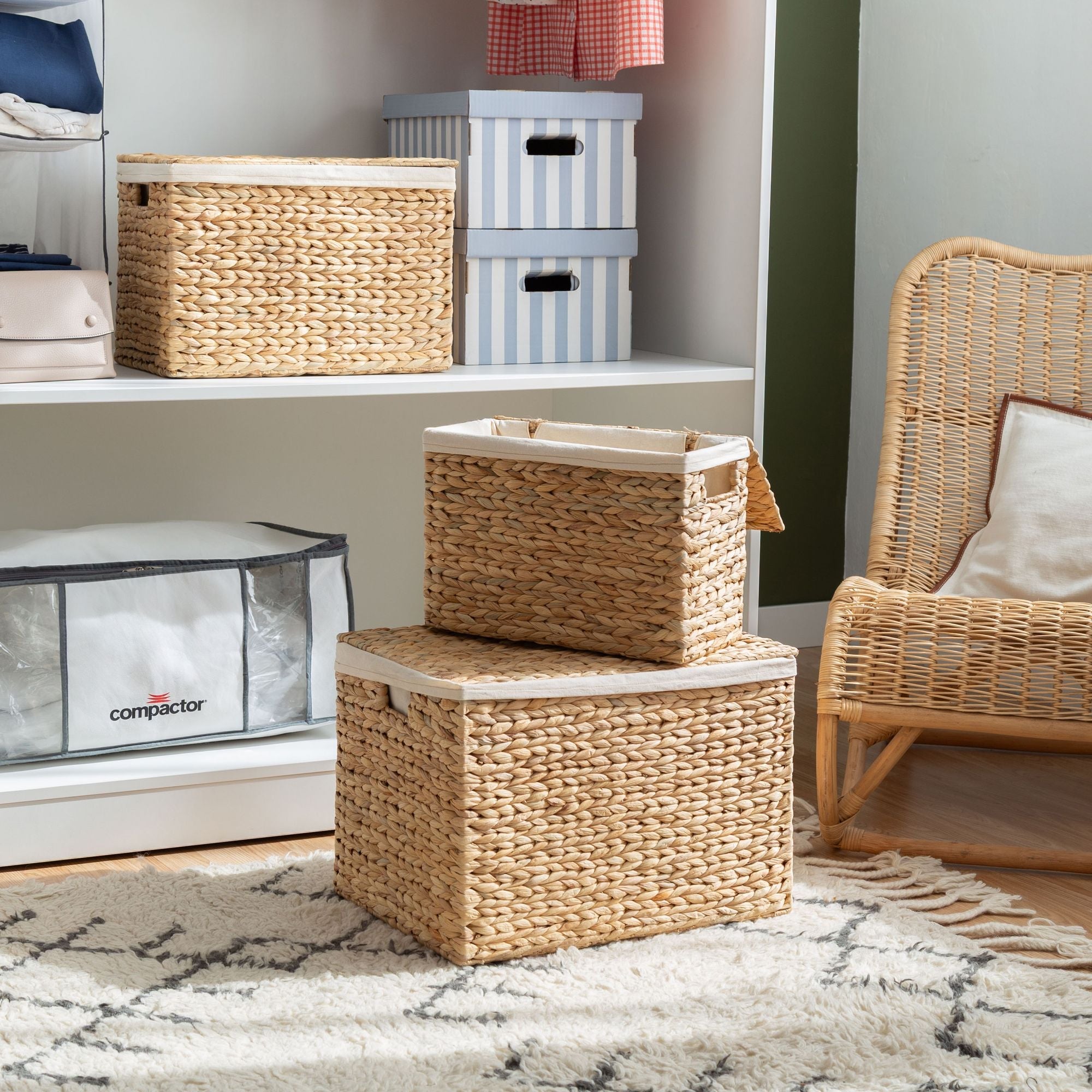 Lot 3 Malles De Rangement Naturelles
