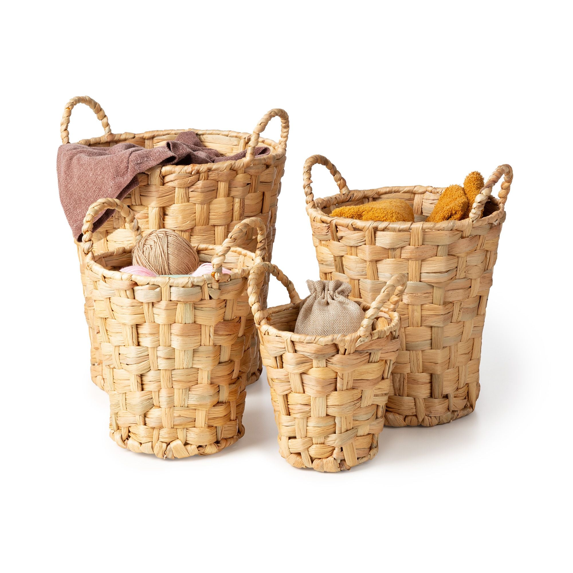 Lot 4 Paniers De Rangement Naturels