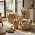 Lot 4 Paniers De Rangement Naturels