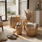 Lot 4 Paniers De Rangement Naturels