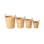 Lot 4 Paniers De Rangement Naturels