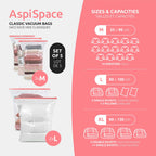 Set of 5 Aspispace Vacuum Storage Bags - Sizes M+L