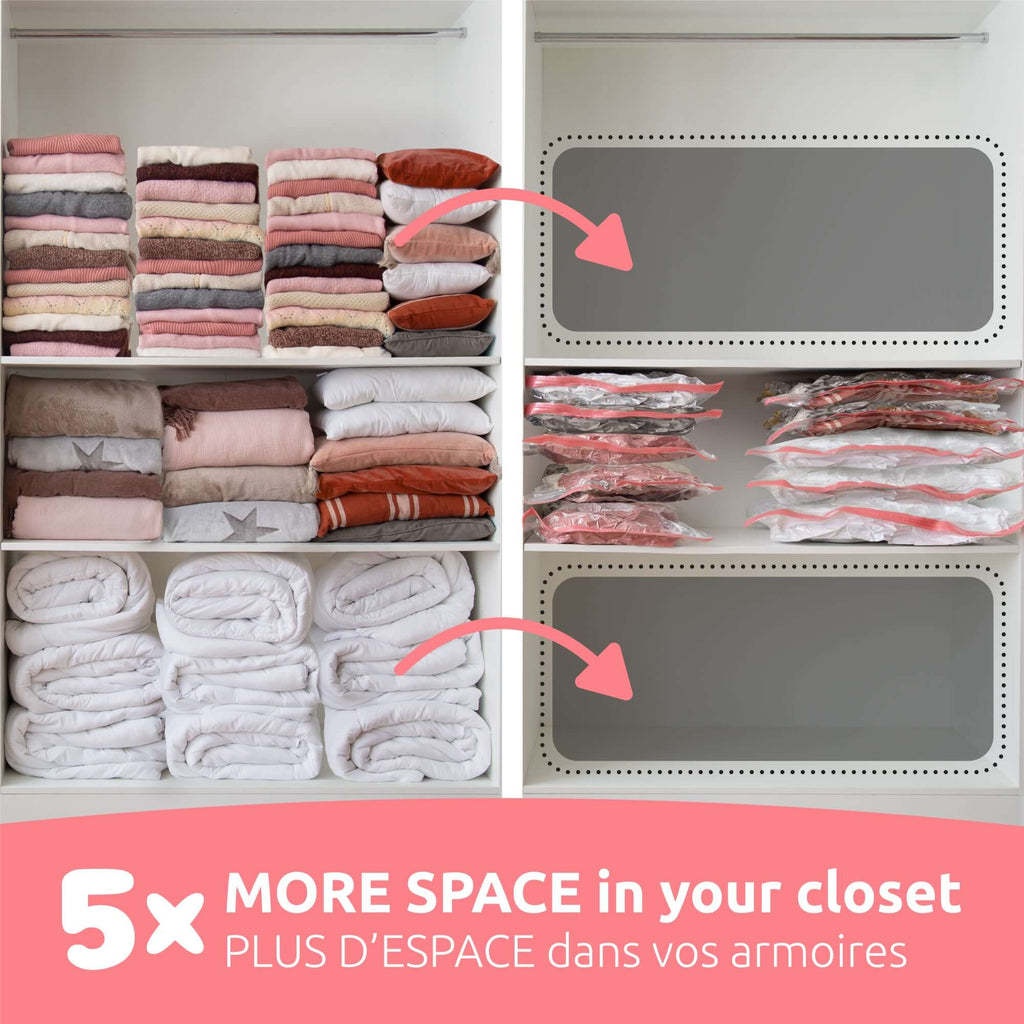 Lot De 10 Sacs De Rangement Sous Vide Aspispace - Tailles M+L