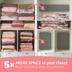 Lot 5 Sacs Rangement Sous Vide Aspispace - 3 Tailles