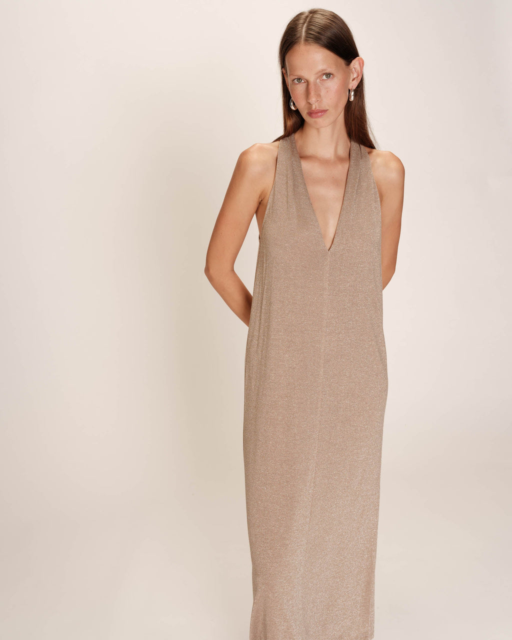 Robe Mi-Longue Rani - Taupe