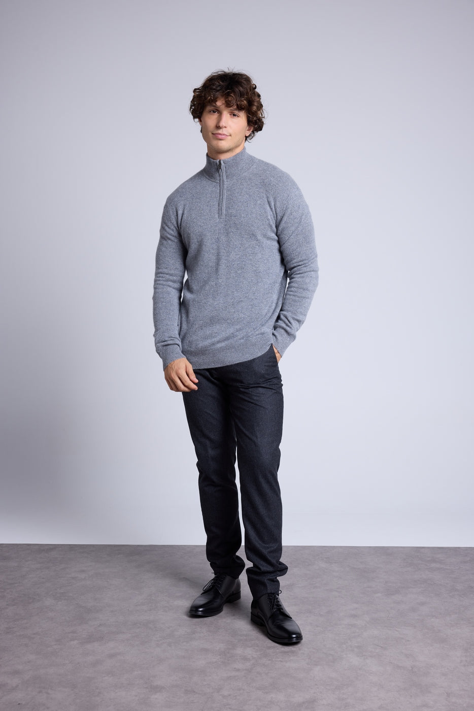Pull Col Zippe Montant Rayman - Gris Fonce - Homme
