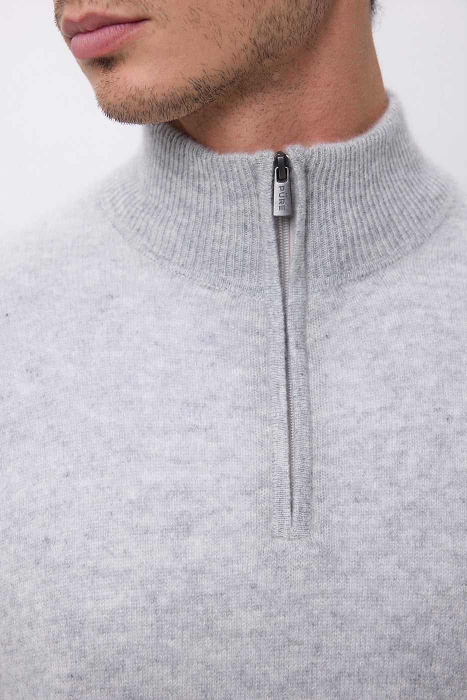 Jersey de cuello alto con cremallera Rayman - Gris claro - Hombre
