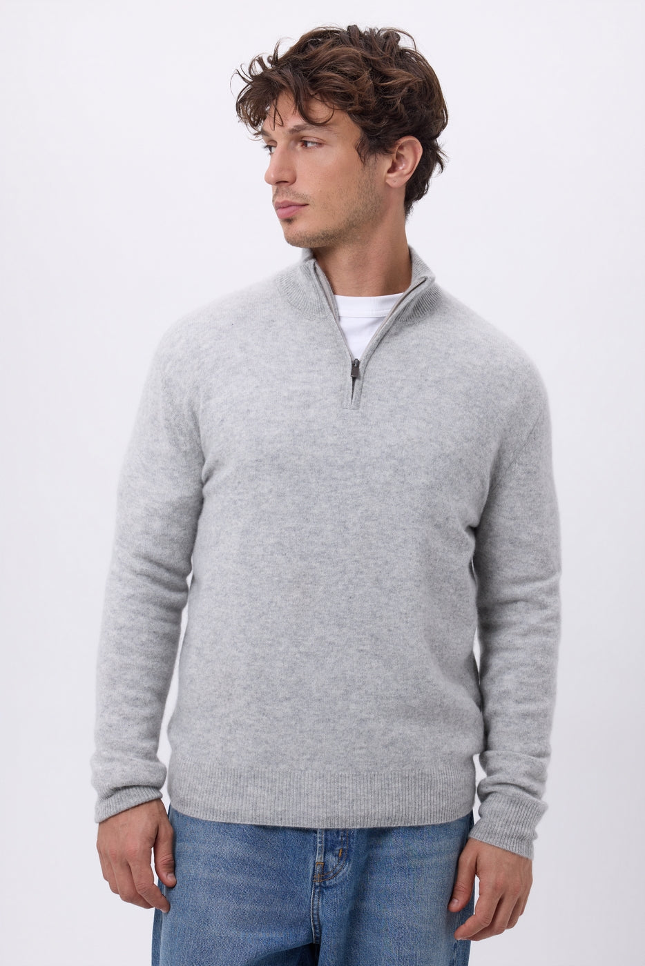 Jersey de cuello alto con cremallera Rayman - Gris claro - Hombre