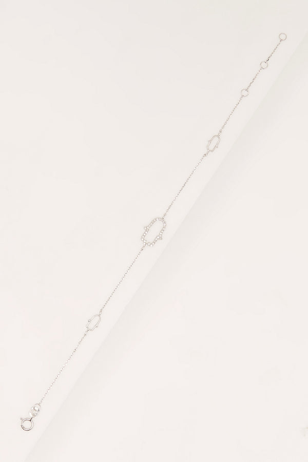 Pulsera "Mano" D0.10/33 - Oro blanco 375/1000