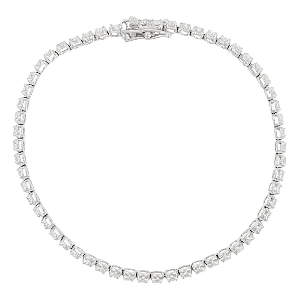 Diamanta – Pulsera "Rivière 2 Carats" D2Ct/54, pulsera tenis de oro blanco y diamantes, vista frontal
