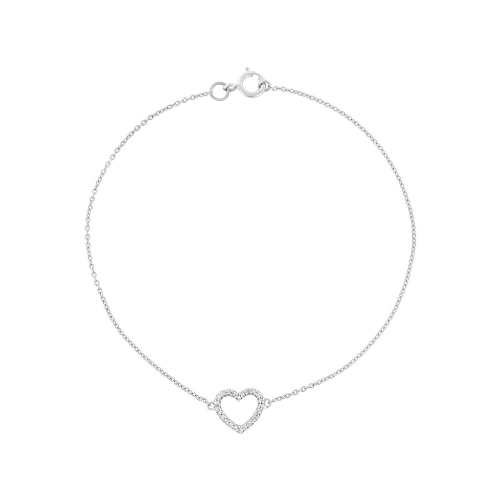 Bracelet "Tu Portes Mon Coeur" Diamants 0,05/24 - Or Blanc 375/1000