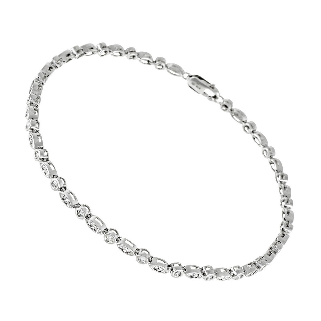 "Ligne De Chance" Armbånd Diamanter 0,5/72 - 375/1000 Hvidguld