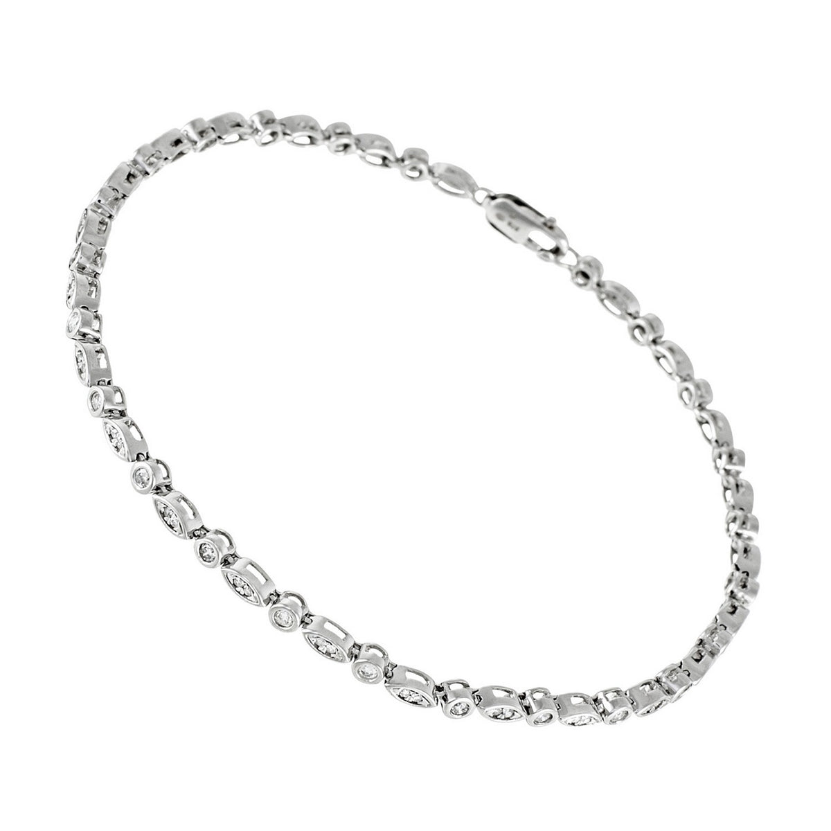 "Ligne De Chance" Armbånd Diamanter 0,5/72 - 375/1000 Hvidguld