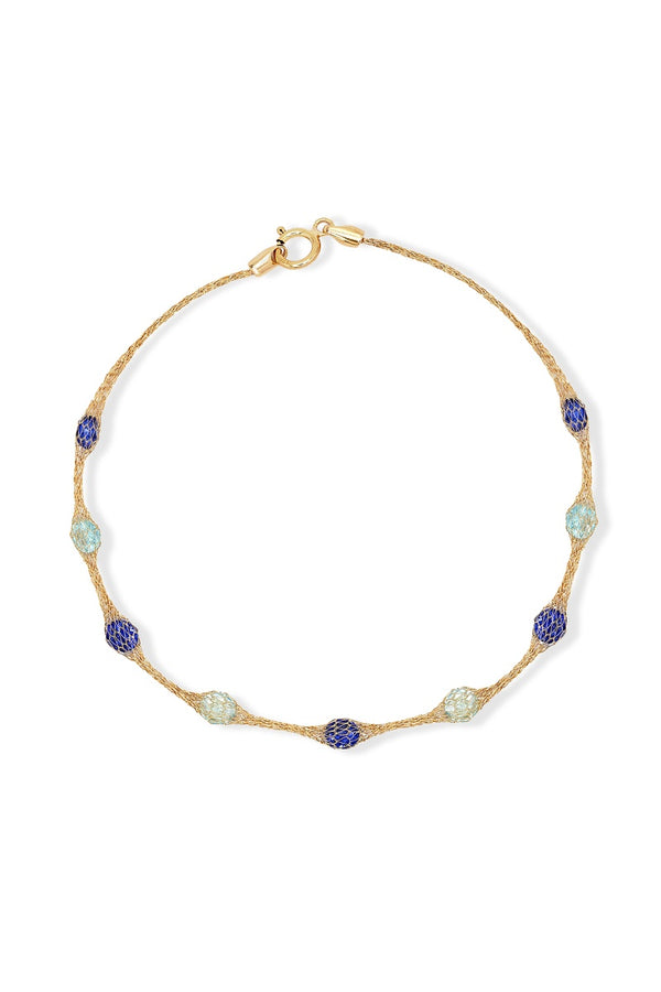 Armband "Constellation Ovale Lagon" Geelgoud 375/1000 En Zirkonia