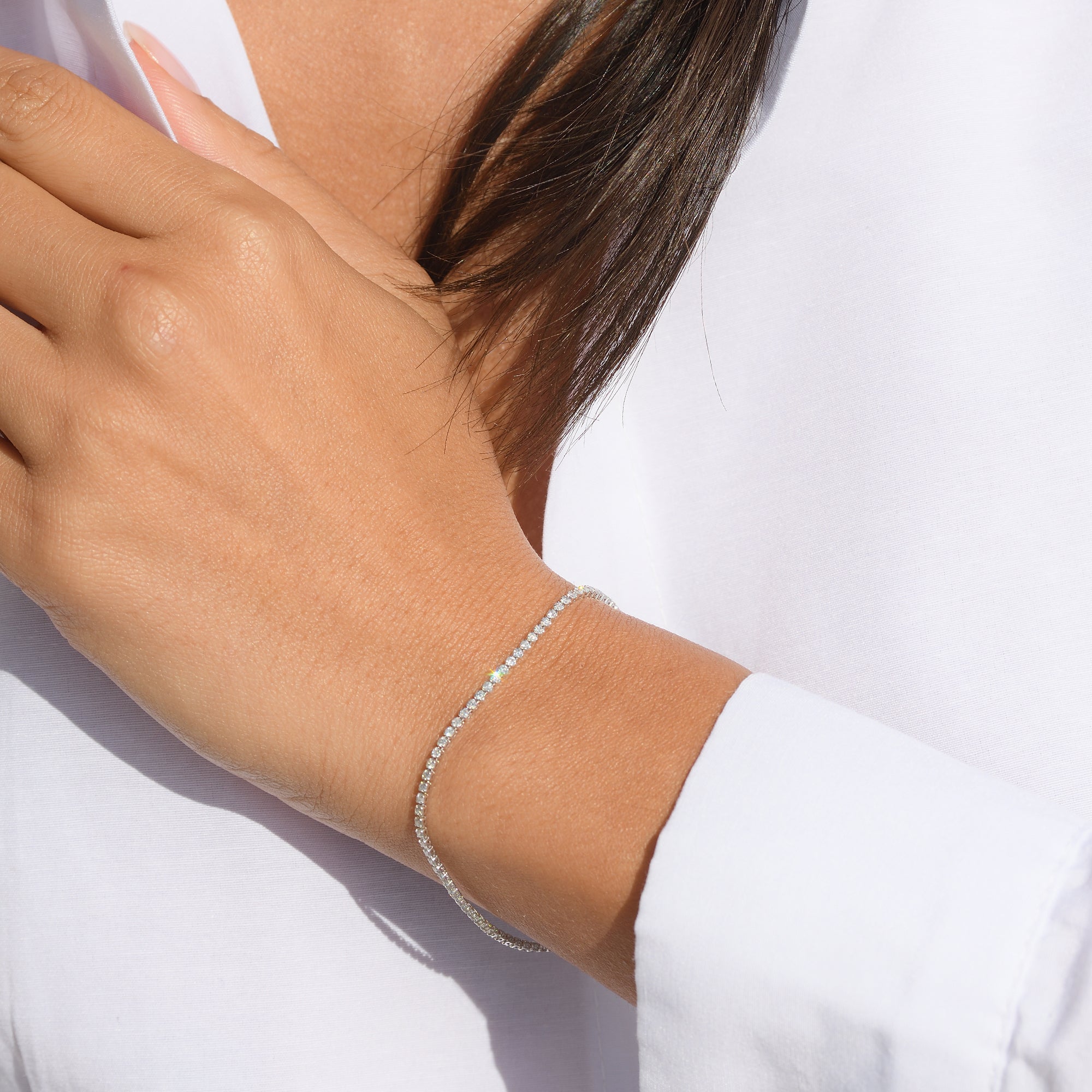 Bracelet"Sublime Rivière" Or Blanc 375/1000 D1,040/86