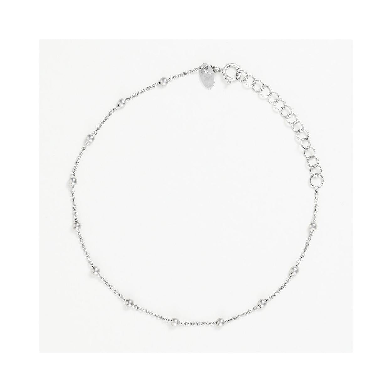 Bracelet Chaîne Boule En Or Blanc