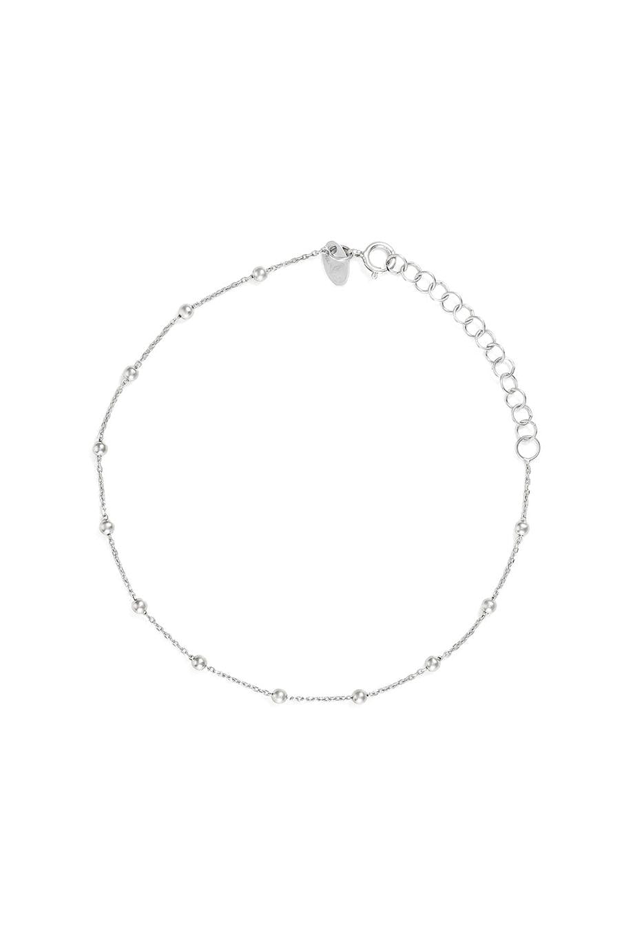 Pulsera de cadena de bolas de oro blanco