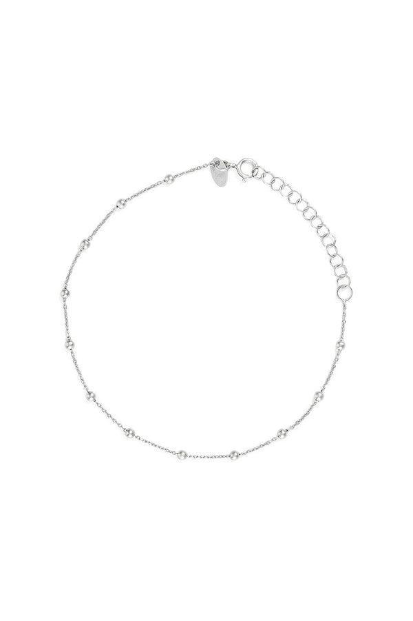 Pulsera Cadena de Bolas en Oro Blanco 375/1000