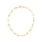 Bracelet Double Chaîne Boules En Or Jaune 375/1000