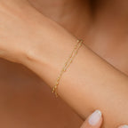 Bracelet Double Chaîne Boules En Or Jaune 375/1000