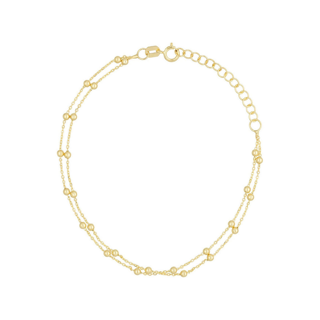 Double Ball Chain Bracelet In 375/1000 Yellow Gold - 375/1000 Yellow Gold