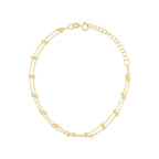 Double Ball Chain Bracelet In 375/1000 Yellow Gold - 375/1000 Yellow Gold