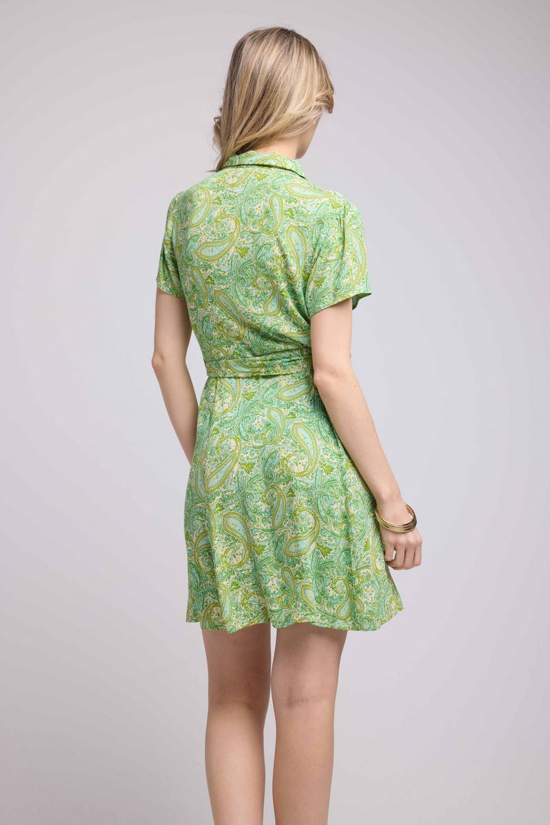 Robe Courte Manches Courtes - Vert