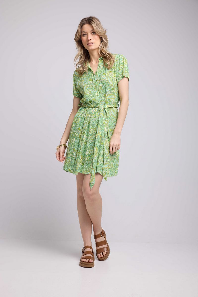 Robe Courte Manches Courtes - Vert