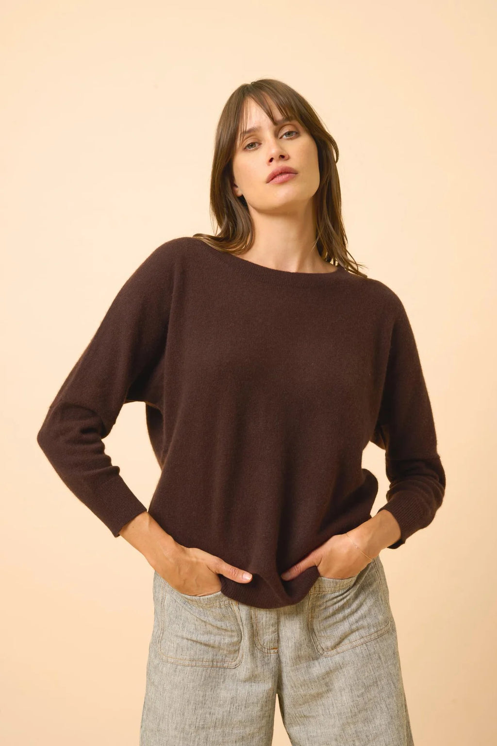 Batwing Jumper - Rebecca - Chocolate