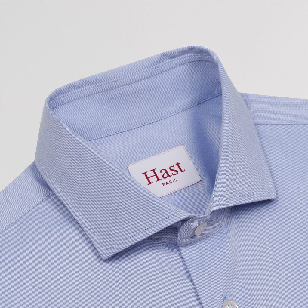 Chemise En Twill Double Retors Bleue