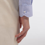 Chemise En Twill Double Retors Bleue