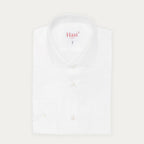 Hast – Chemise En Twill Double Retors Blanche, chemise blanche pliée, vue de face, sur fond blanc