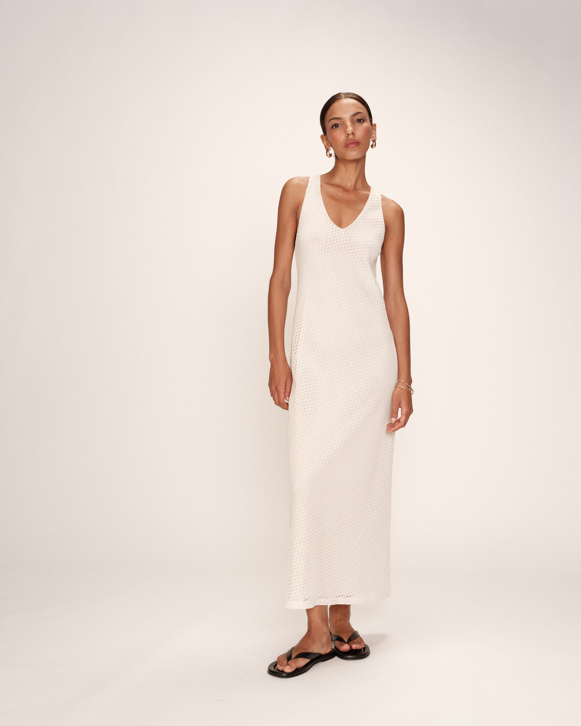 Reveuse Long Dress - Ecru
