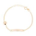 Bracelet Gourmette Enfant "Barre Dorée" Or Jaune 375/1000